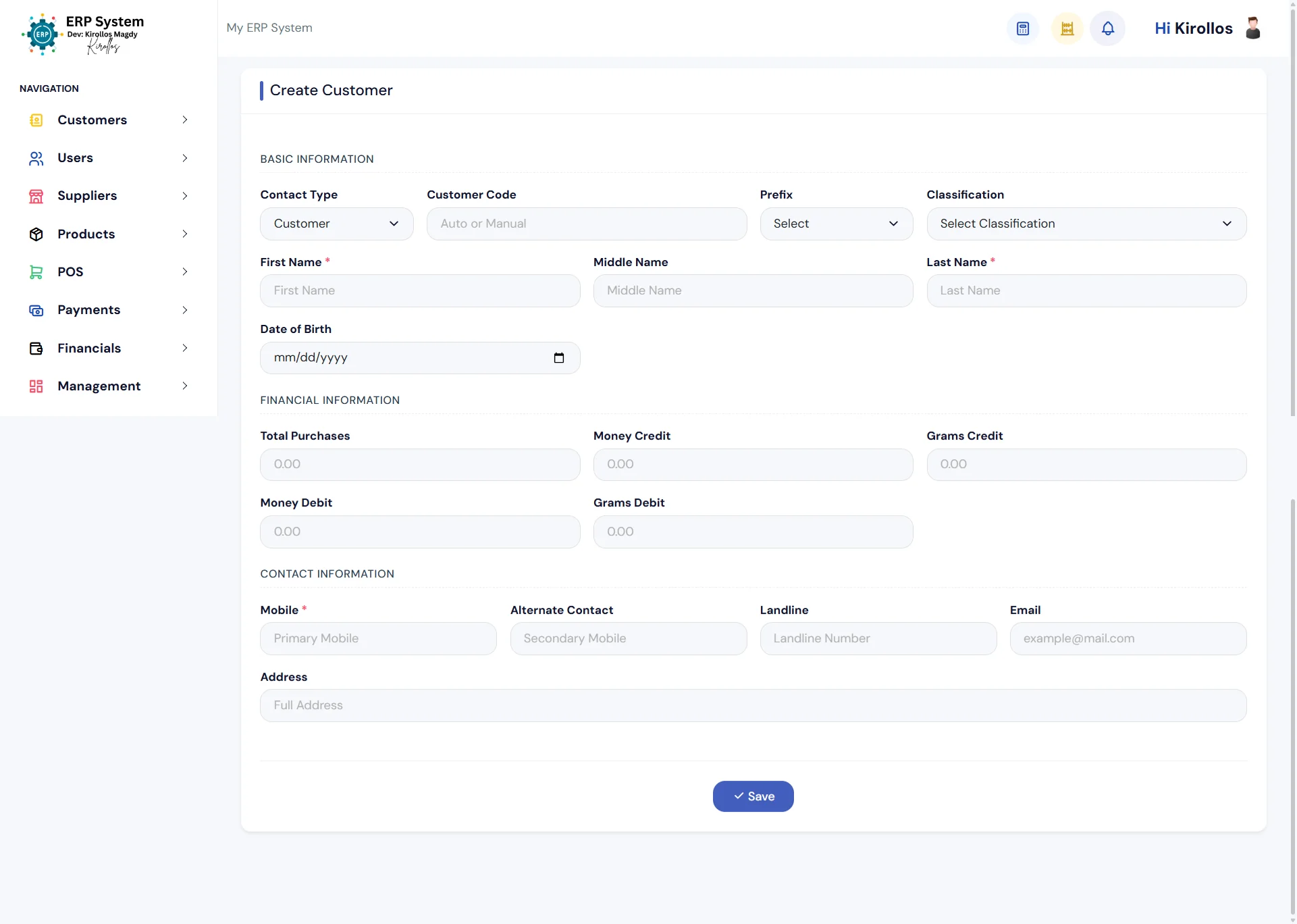 Create Customer